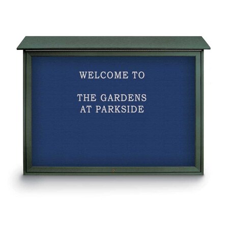 United Visual Products Indoor Enclosed Combo Board, 42"x32", Wht Frame/Blk Porc & Blue Spruce UVCB4232W-BLKPORC-BLSPRU